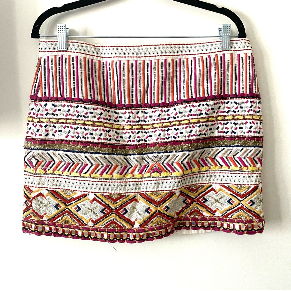 Mango Beaded Mini Skirt
